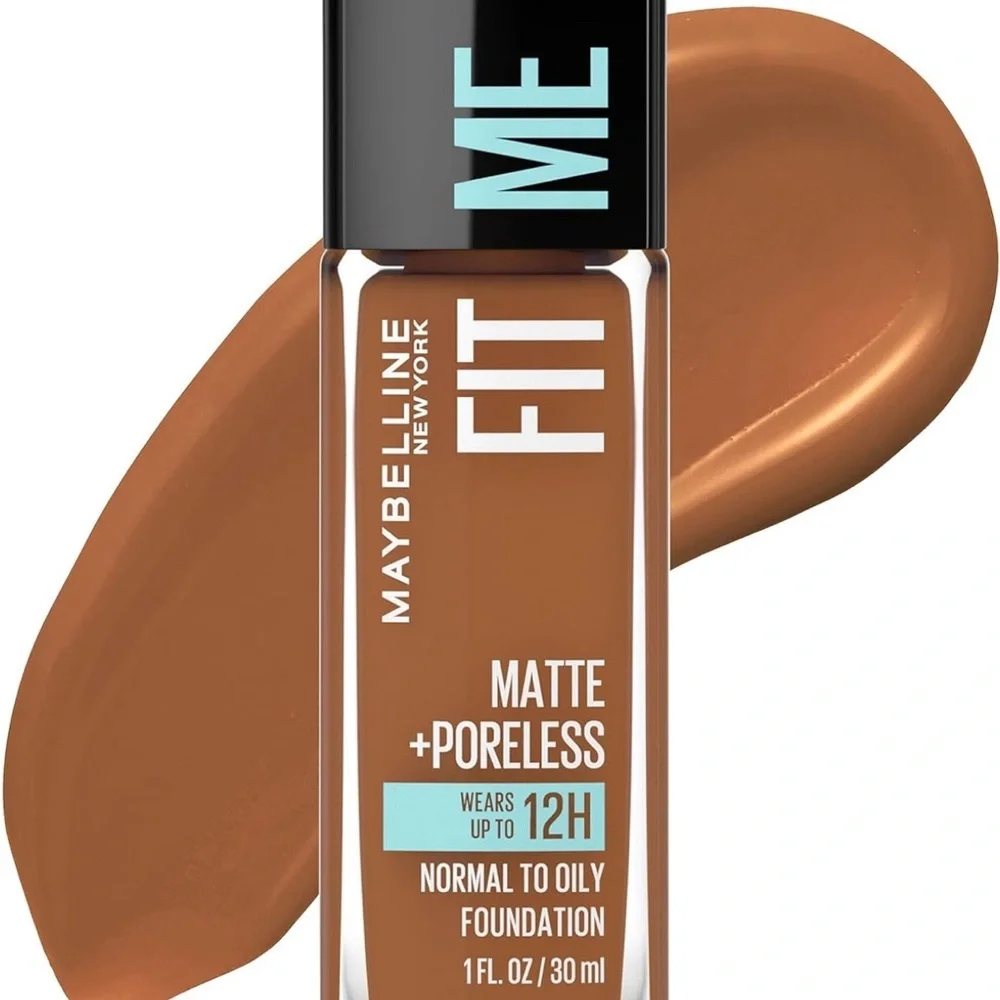 Maybelline Fit Me Matte +‎ Poreless Liquid Oil-Free Foundation Makeup,